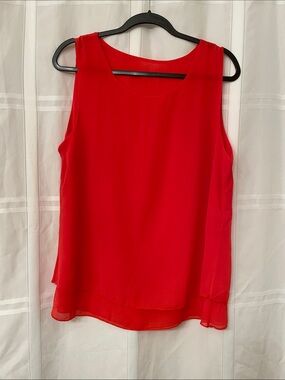 Women’s Redish Orange Layered Chiffon Sleeveless Camisole
